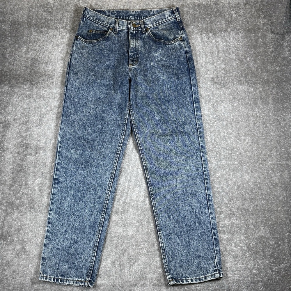 Vintage Lee Jeans Men's 33x30 Blue Denim Acid Washed USA Made
